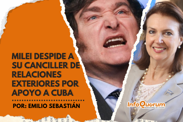 Milei despide a su canciller de relaciones exteriores por apoyo a Cuba