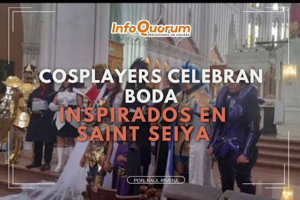 Cosplayers celebran boda inspirados en Saint Seiya