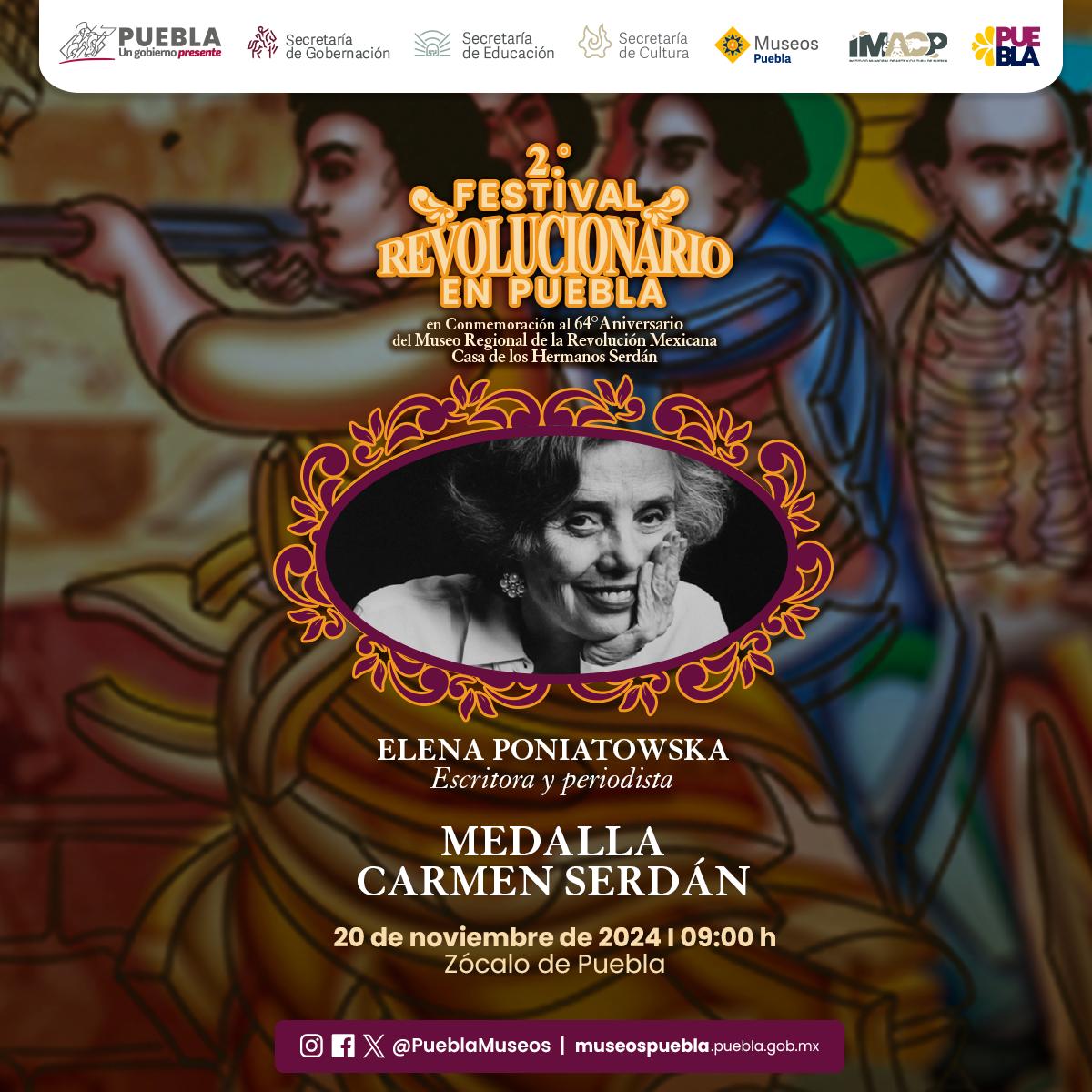 Elena Poniatowska recibirá medalla “Carmen Serdán”