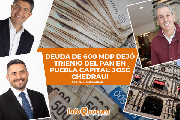 Deuda de 600 mdp dejó trienio del PAN en Puebla capital: José Chedraui