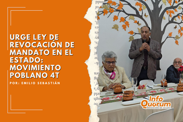 Urge ley de revocación de mandato en el estado: Movimiento Poblano 4T