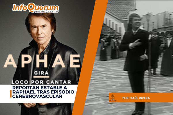 Reportan estable a Raphael tras episodio cerebrovascular