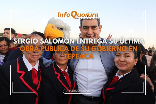 Sergio Salomón entrega su última obra pública de su gobierno en Tepeaca
