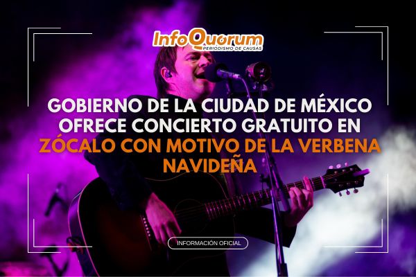 Gobierno de la Ciudad de México ofrece concierto gratuito en zócalo con motivo de la verbena navideña