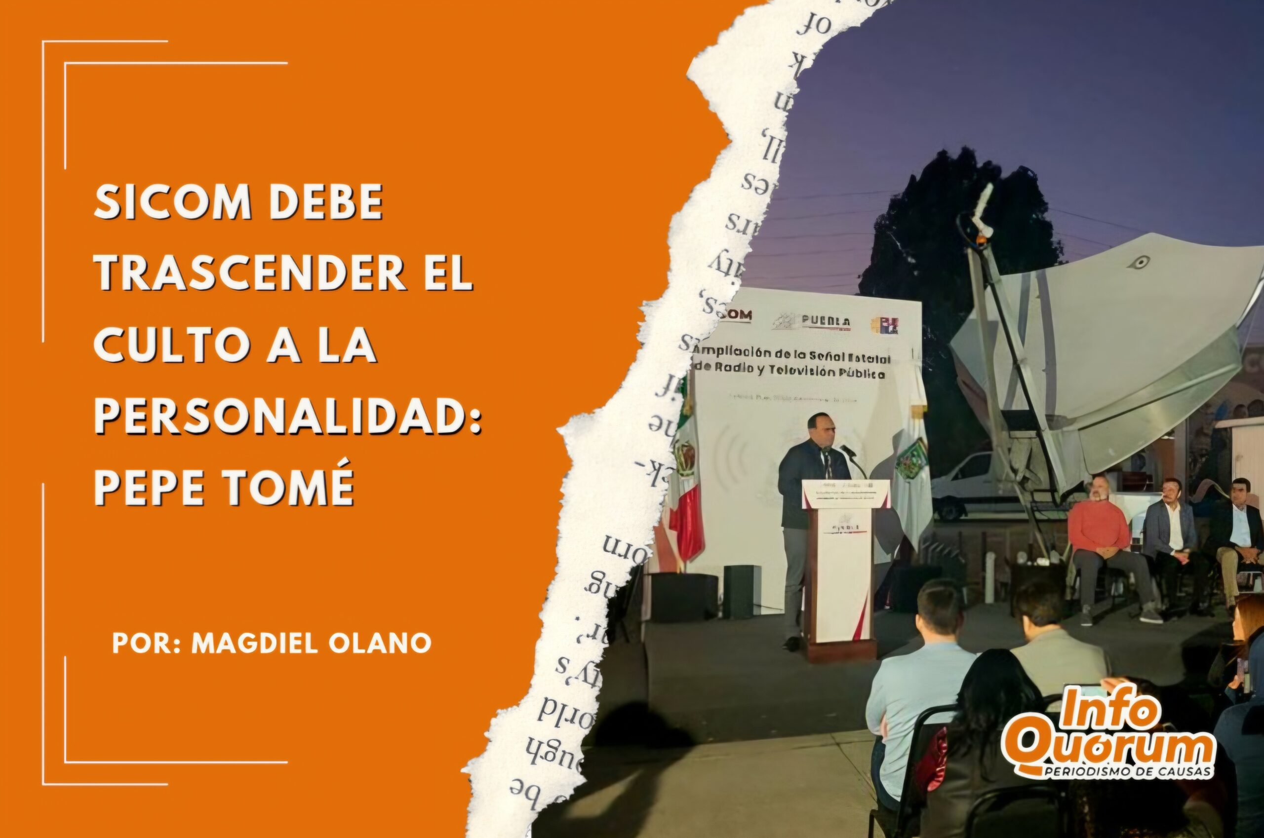 Sicom debe trascender el culto a la personalidad: Pepe Tomé