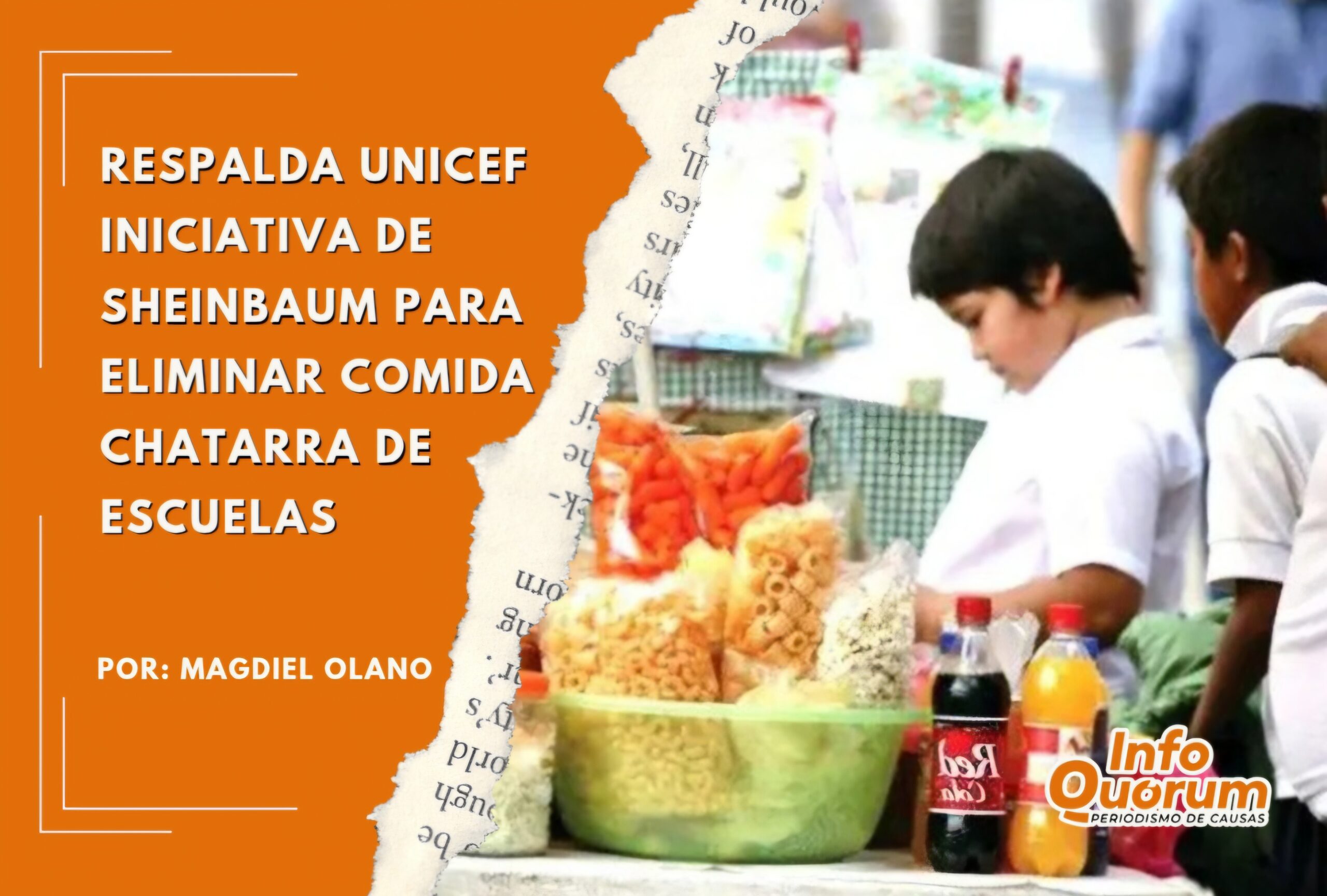 Respalda Unicef iniciativa de Sheinbaum para eliminar comida chatarra de escuelas