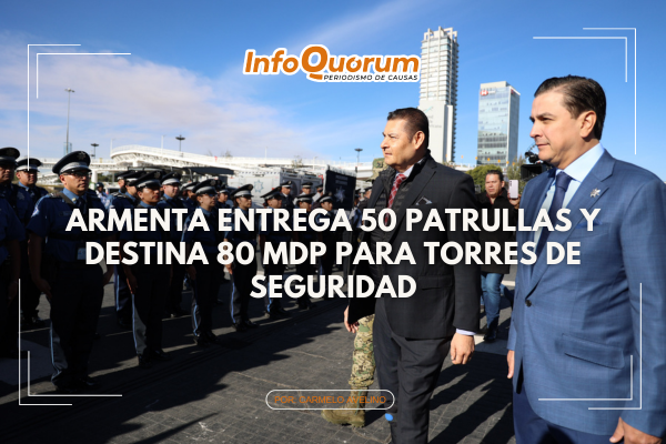 Armenta entrega 50 patrullas y destina 80 mdp para torres de seguridad