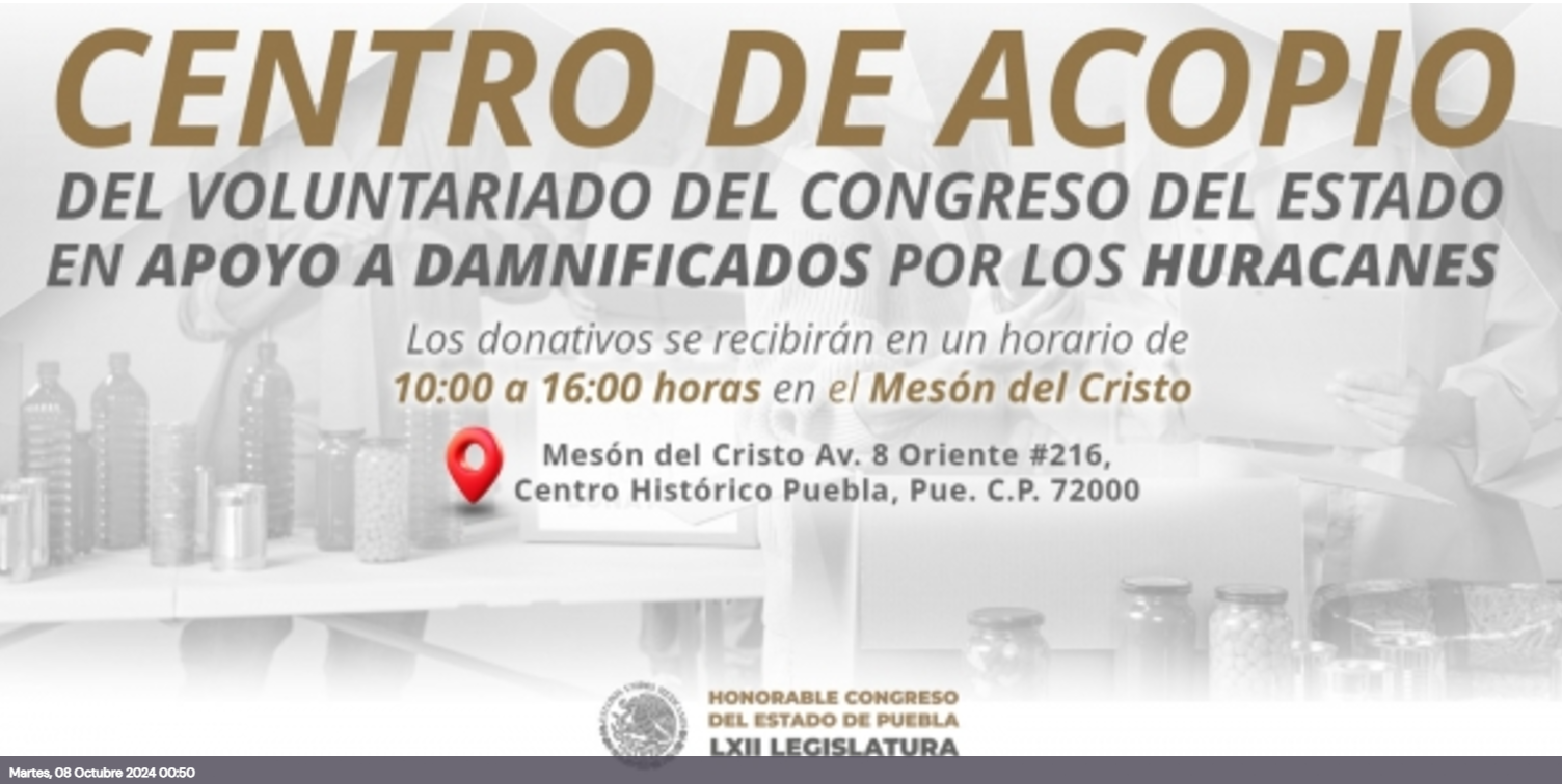 Centro de Acopio del Congreso continúa con recepción de víveres para damnificados por lluvias