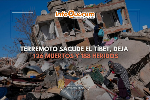 Terremoto sacude el Tíbet deja 126 muertos y 188 heridos