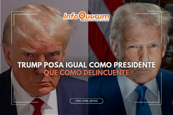 Trump posa igual como presidente que como delincuente