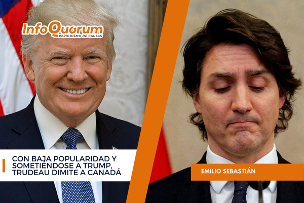 Con baja popularidad y sometiéndose a Trump, Trudeau dimite a Canadá