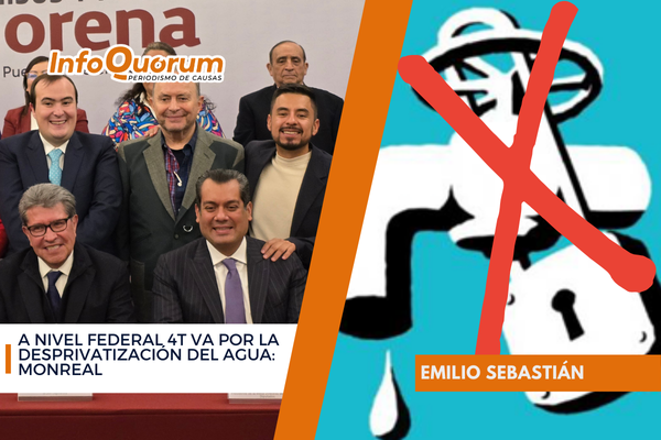 A nivel federal 4T va por la desprivatización del agua: Monreal