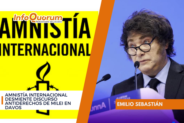 Amnistía Internacional desmiente discurso antiderechos de Milei en Davos