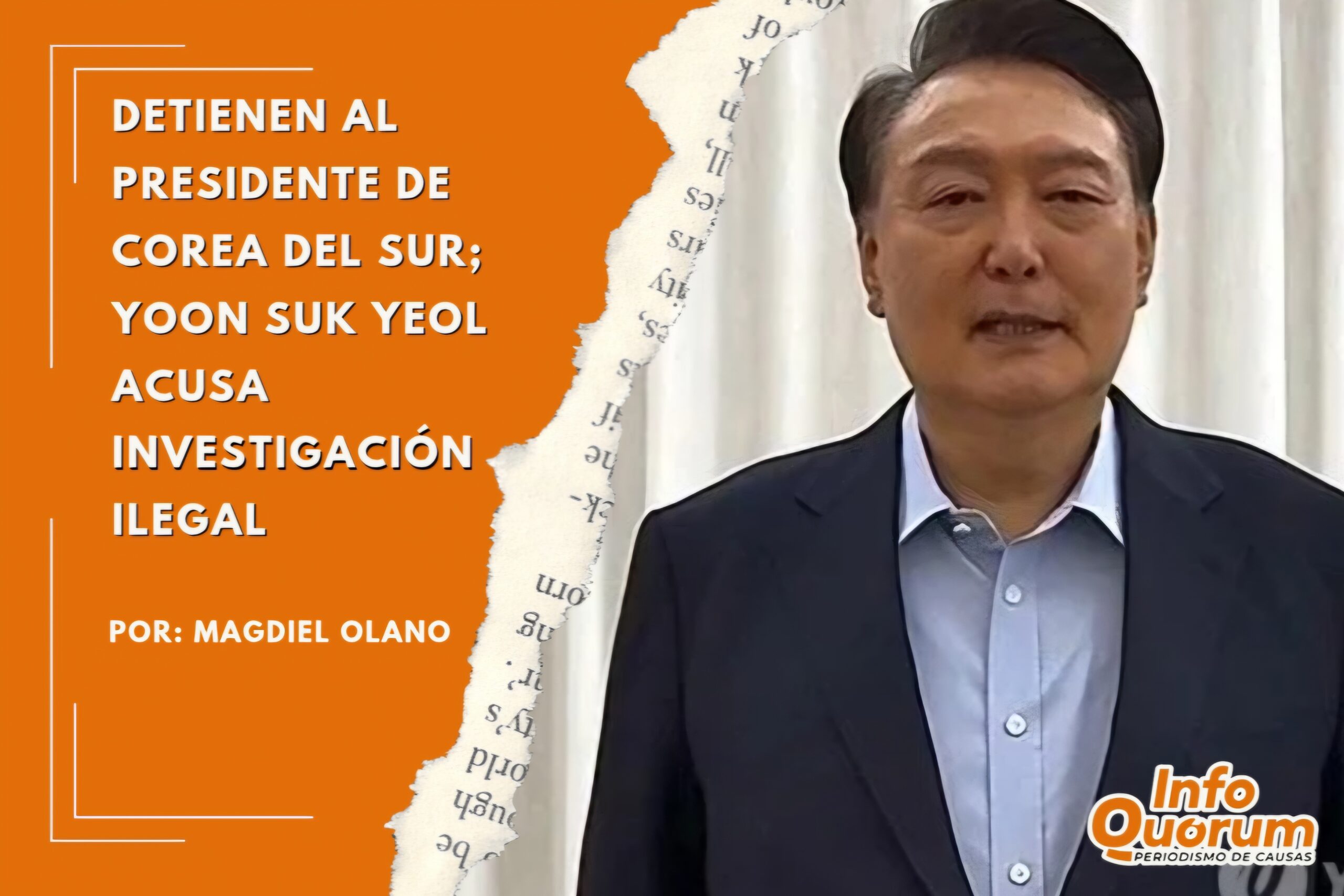 Detienen al presidente de Corea del Sur; Yoon Suk Yeol acusa investigación ilegal