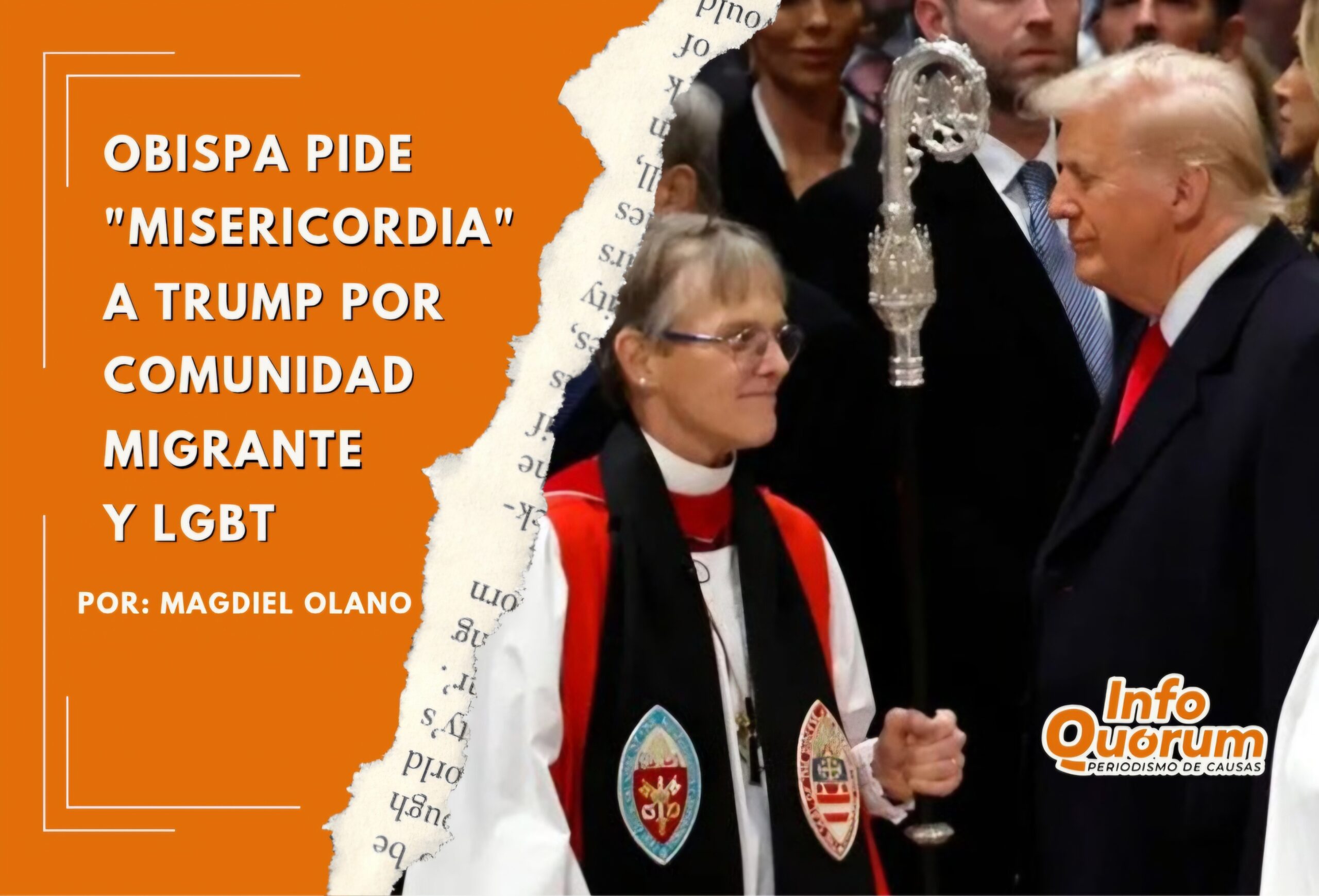 Obispa pide “misericordia” a Trump por comunidad migrante y LGBT