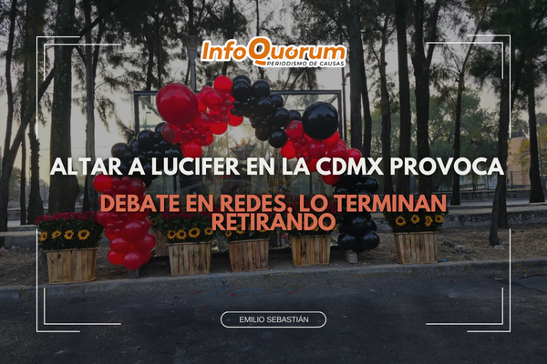 Altar a Lucifer en la CDMX provoca debate en redes, lo terminan retirando