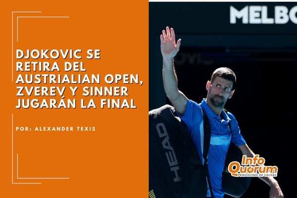 Djokovic se retira del Austrialian Open, Zverev y Sinner jugarán la final