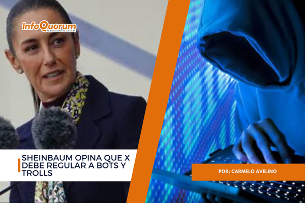 Sheinbaum opina que X debe regular a bots y trolls