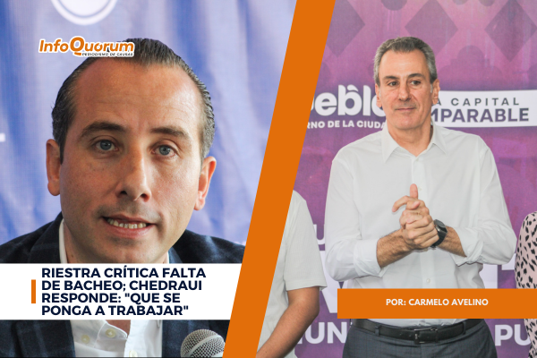 Riestra crítica falta de bacheo; Chedraui responde: “que se ponga a trabajar”