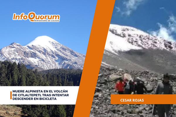 Muere alpinista en el volcán Citlaltepetl tras intentar descender en bicicleta