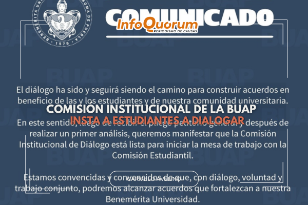 Comisión Institucional de la BUAP insta a estudiantes a dialogar