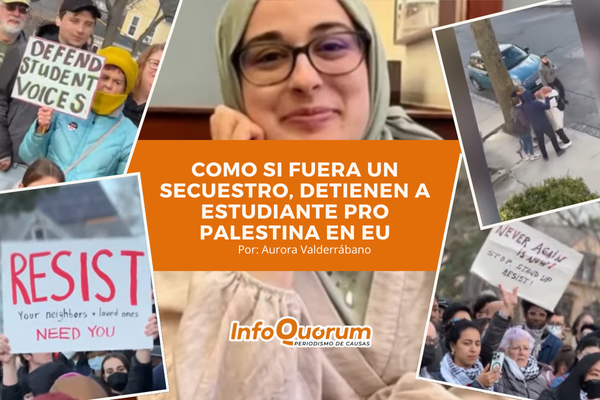 Como si fuera un secuestro, detienen a estudiante pro Palestina en EU