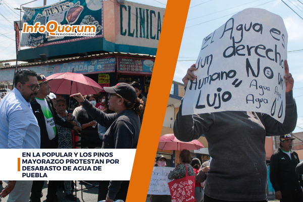 En La Popular y Los Pinos Mayorazgo protestan por desabasto de Agua de Puebla