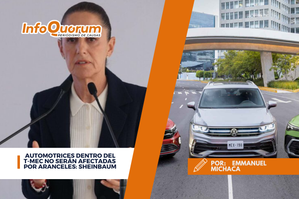 Automotrices dentro del T-MEC no serán afectadas por aranceles: Sheinbaum