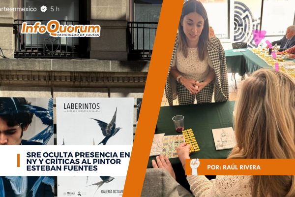 SRE Oculta presencia en NY y críticas al pintor Esteban Fuentes
