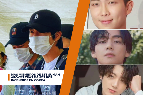 Más miembros de BTS suman apoyos tras daños por incendios en Corea