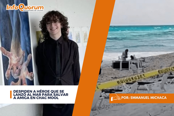 Despiden a héroe que se lanzó al mar para salvar a amiga en Chac Mool