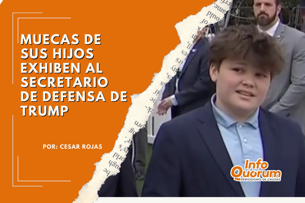 Muecas de sus hijos exhiben al secretario de Defensa de Trump