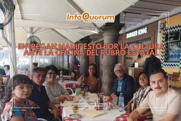 Entregan manifiesto por la cultura ante la oficina del rubro estatal