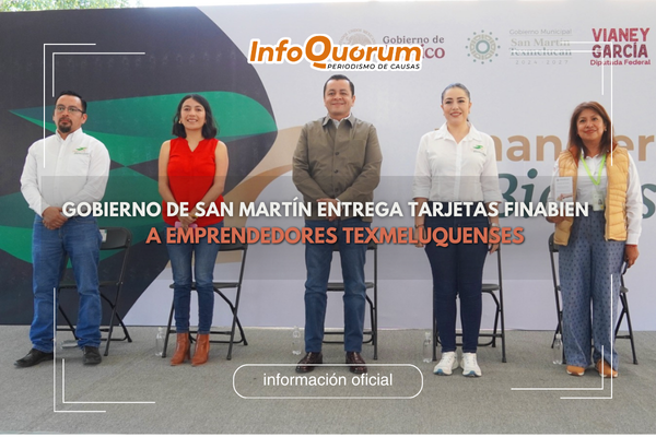 Gobierno de San Martín entrega tarjetas FINABIEN a emprendedores texmeluquenses