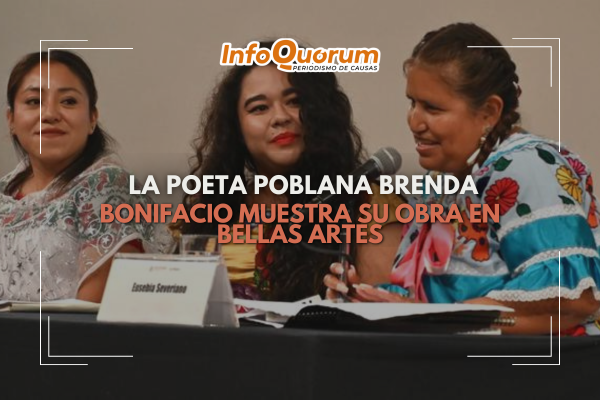 La poeta poblana Brenda Bonifacio muestra su obra en Bellas Artes