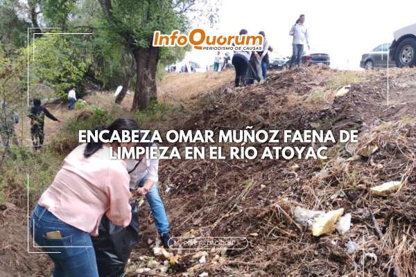 Encabeza Omar Muñoz faena de limpieza en el Río Atoyac