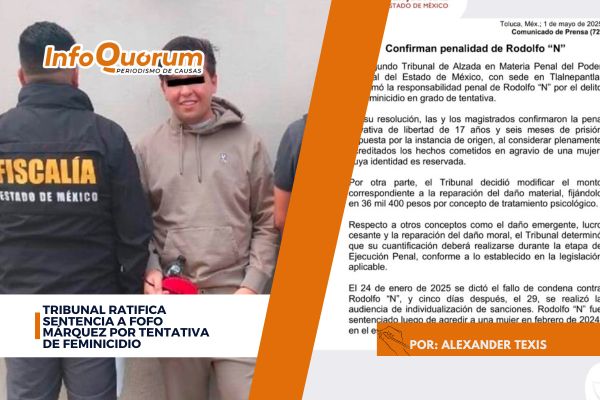Tribunal ratifica sentencia a Fofo Márquez por tentativa de feminicidio