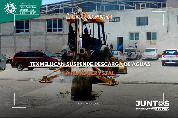 Gobierno de Texmelucan suspende descarga de aguas a Plaza Crystal