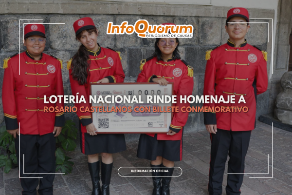 Lotería Nacional rinde homenaje a Rosario Castellanos con billete conmemorativo