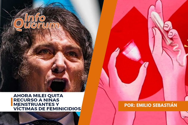 Ahora Milei quita recurso a niñas menstruantes y víctimas de feminicidios