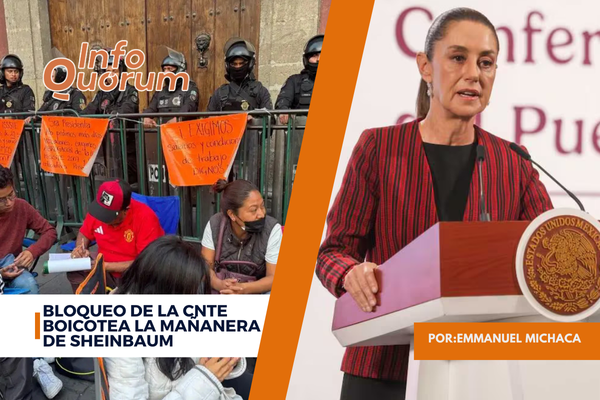 Bloqueo de la CNTE boicotea la mañanera de Sheinbaum
