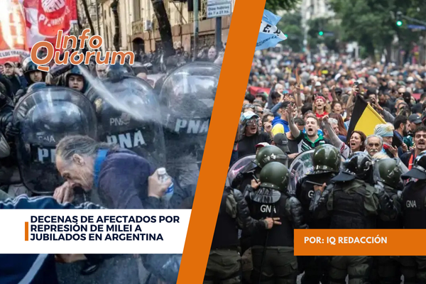 Decenas de afectados por represión de Milei a jubilados en Argentina