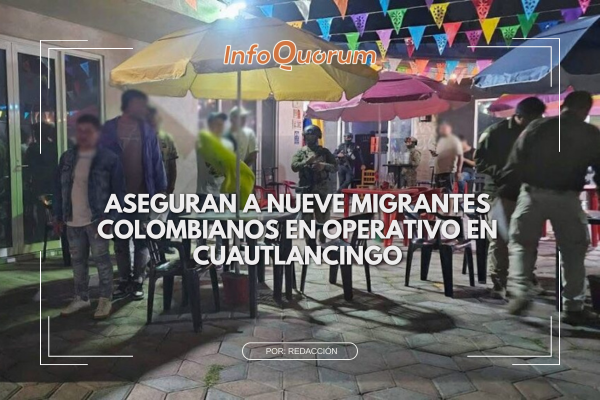 Aseguran a nueve migrantes colombianos en operativo en Cuautlancingo