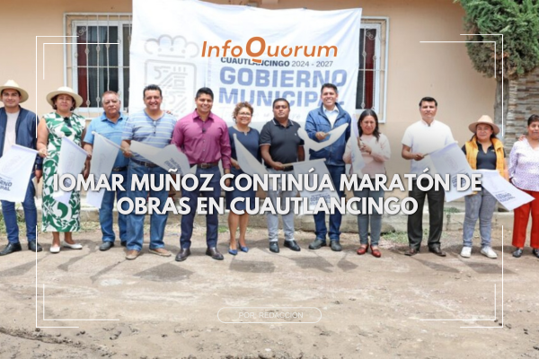 Omar Muñoz continúa maratón de obras en Cuautlancingo