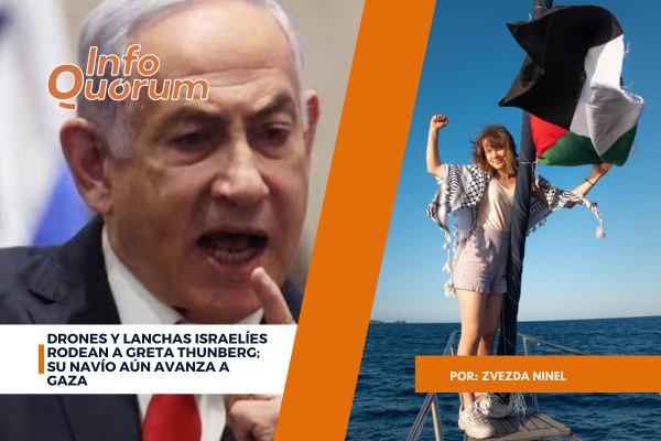 Drones y lanchas israelíes rodean a Greta Thunberg; su navío aún avanza a Gaza