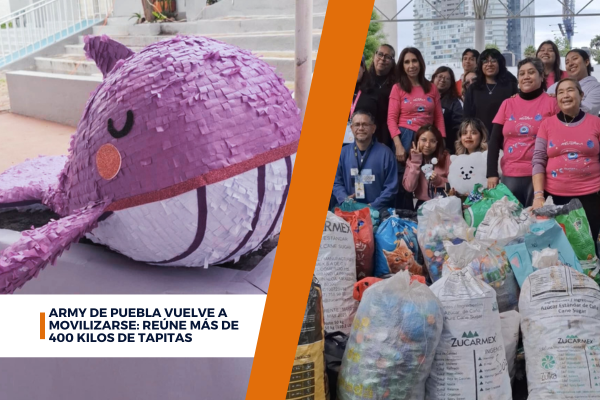 ARMY de Puebla vuelve a movilizarse: reúne más de 400 kilos de tapitas