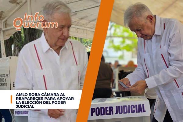 AMLO roba cámara al reaparecer para apoyar la elección del Poder Judicial