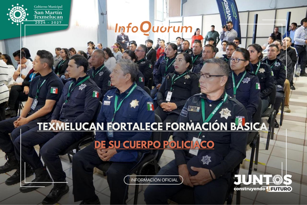 Texmelucan fortalece formación básica de su cuerpo policiaco