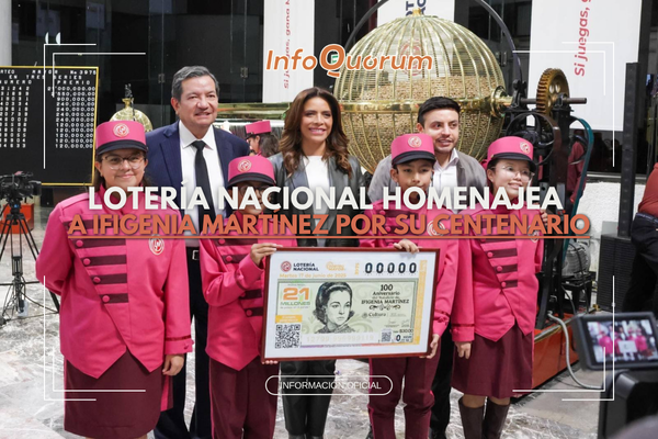 Lotería Nacional homenajea a Ifigenia Martínez por su centenario