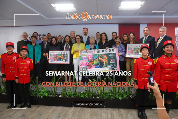 Semarnat celebra 25 años con billete de Lotería Nacional